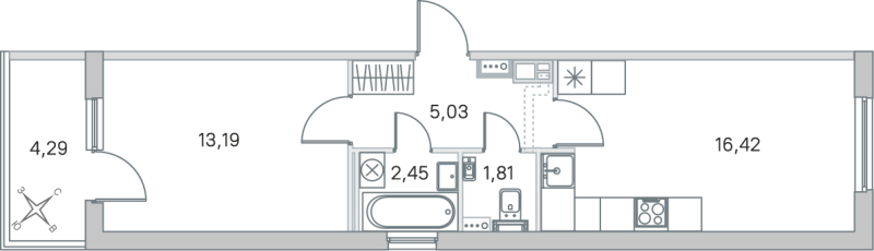 2 ккв (Евро) 38,9 м²