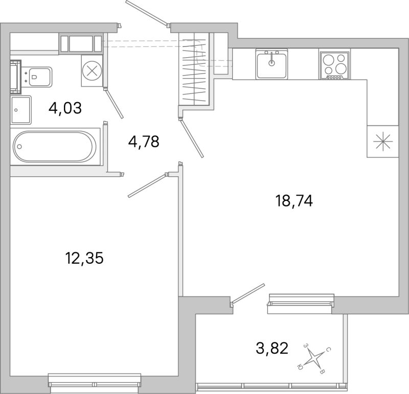 2 ккв (Евро) 39,9 м²