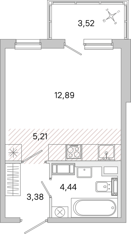 Студия 25,9 м²