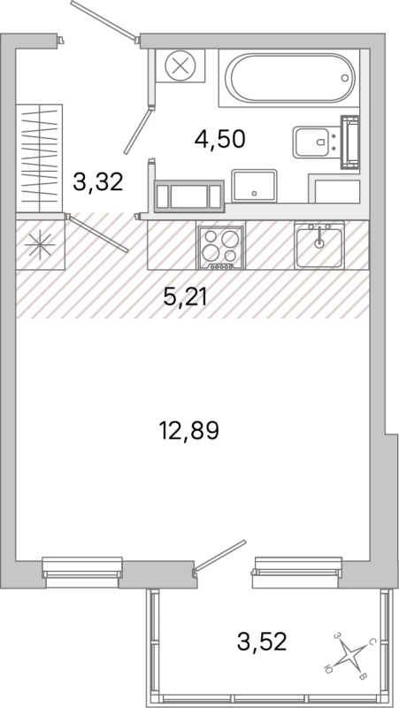 Студия 25,9 м²