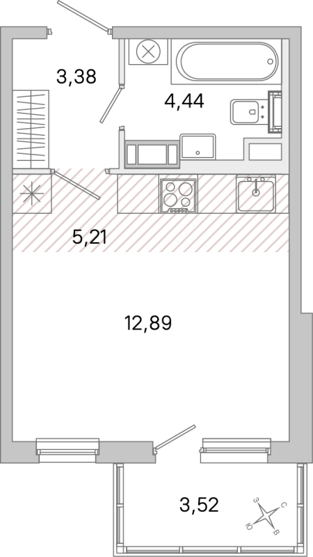 Студия 25,9 м²