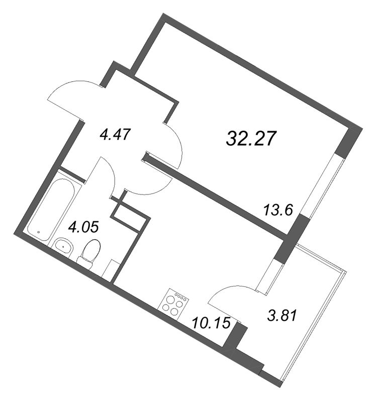 1 ккв 32,3 м²