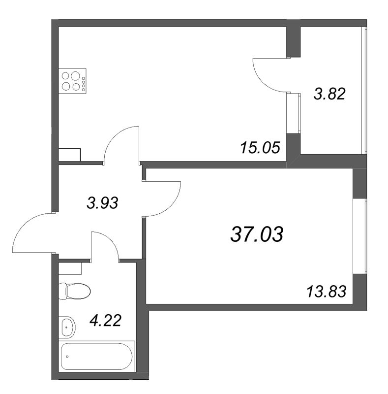 1 ккв 37 м²