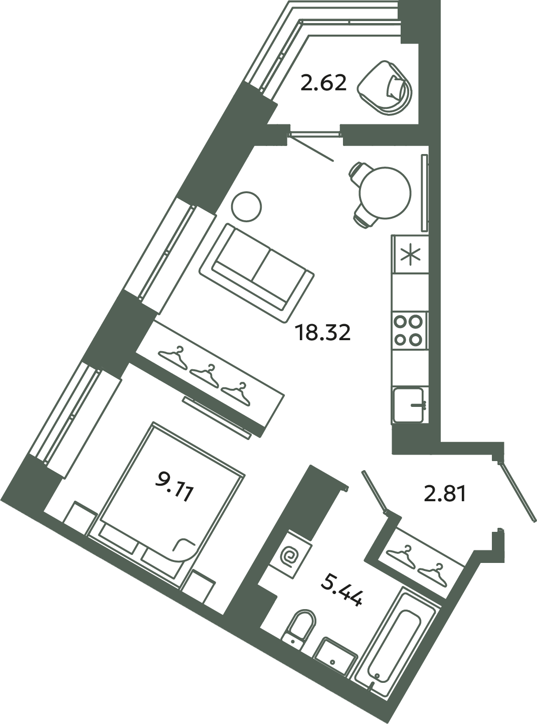 2 ккв (Евро) 37 м²