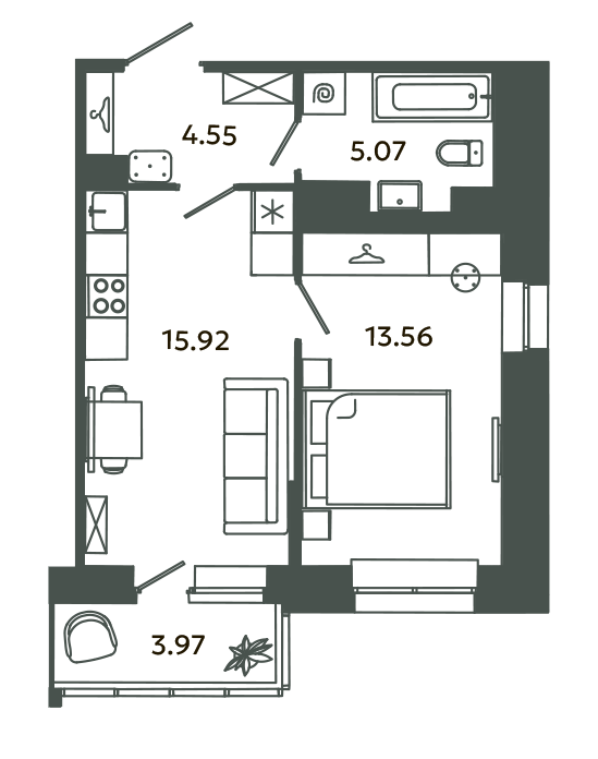 2 ккв (Евро) 40,3 м²