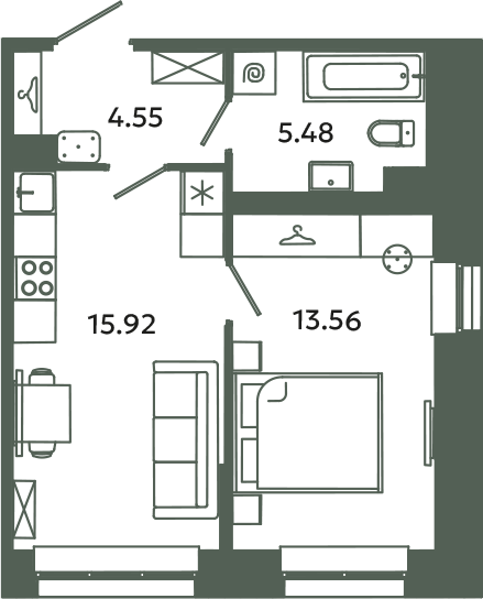 2 ккв (Евро) 39,5 м²