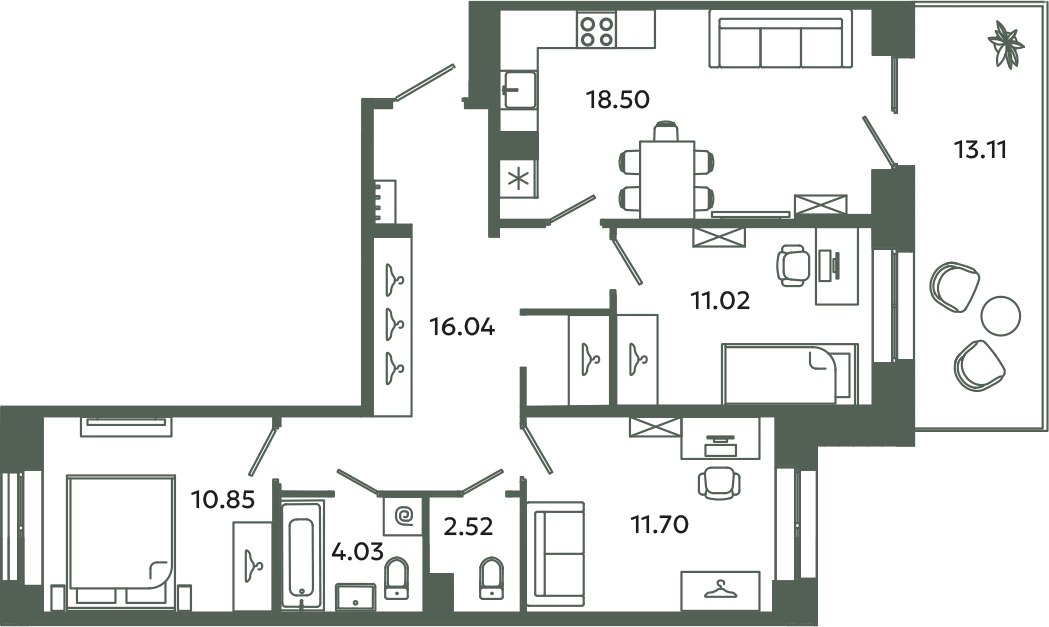 4 ккв (Евро) 80,5 м²