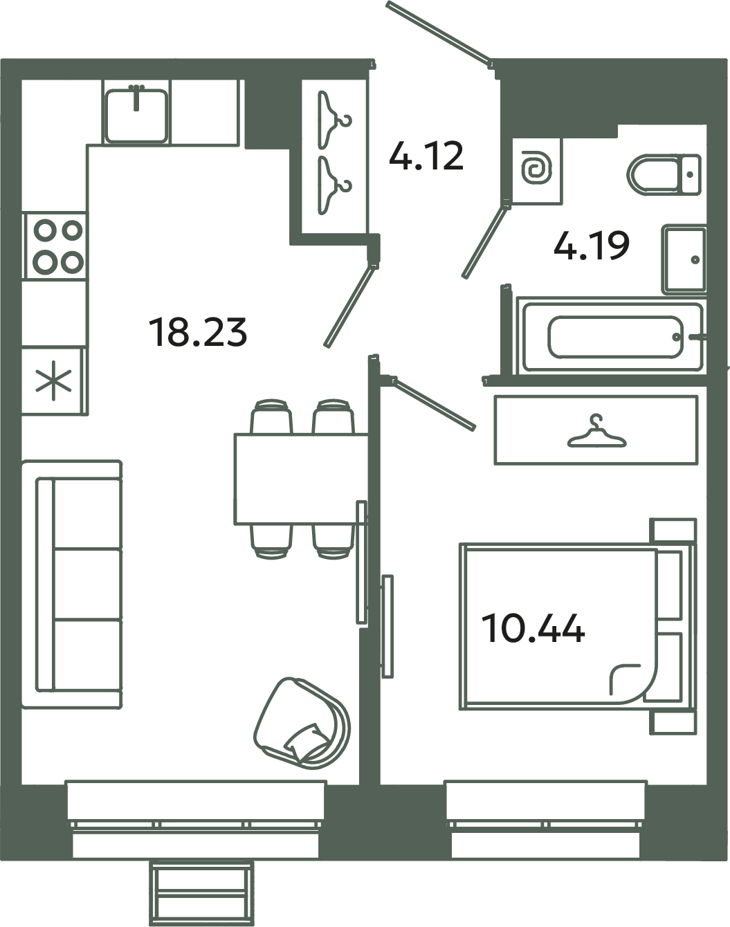 2 ккв (Евро) 37 м²