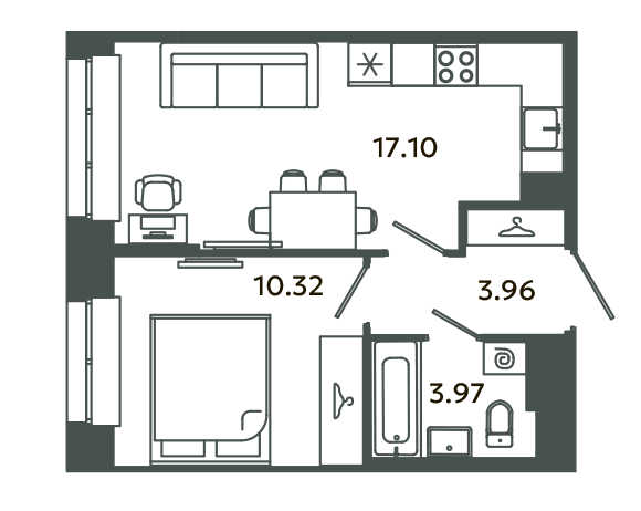 1 ккв 35,4 м²