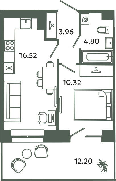 2 ккв (Евро) 39,3 м²