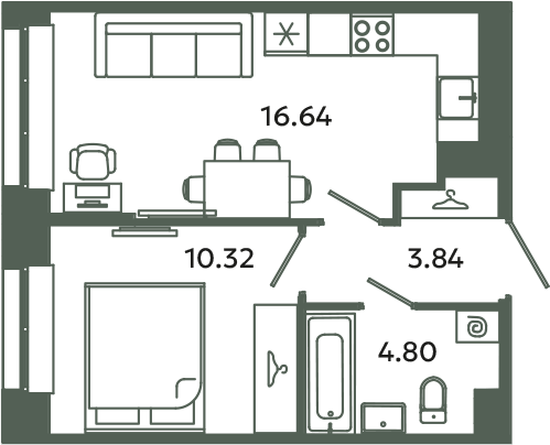 2 ккв (Евро) 35,6 м²