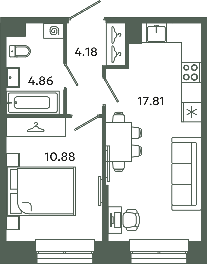 2 ккв (Евро) 37,7 м²