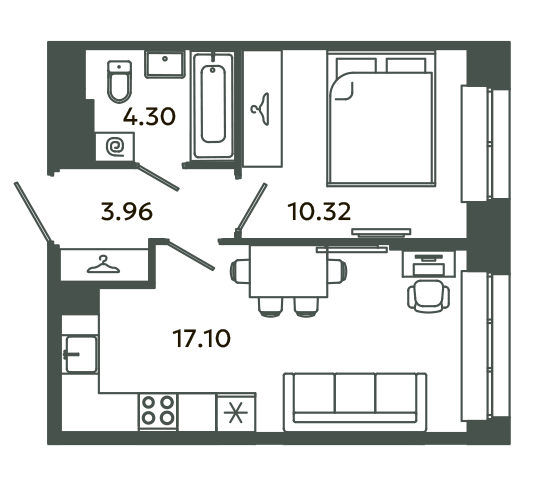 2 ккв (Евро) 35,7 м²