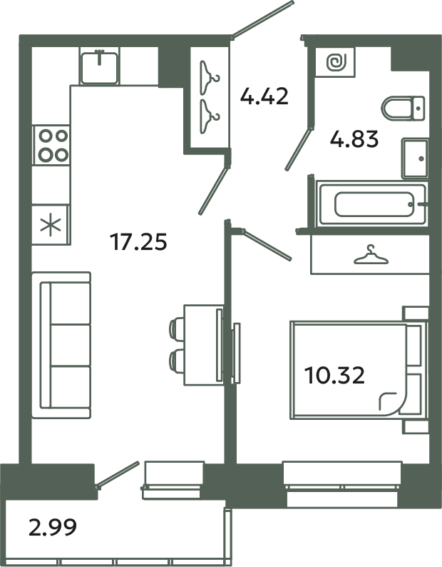 2 ккв (Евро) 37,7 м²
