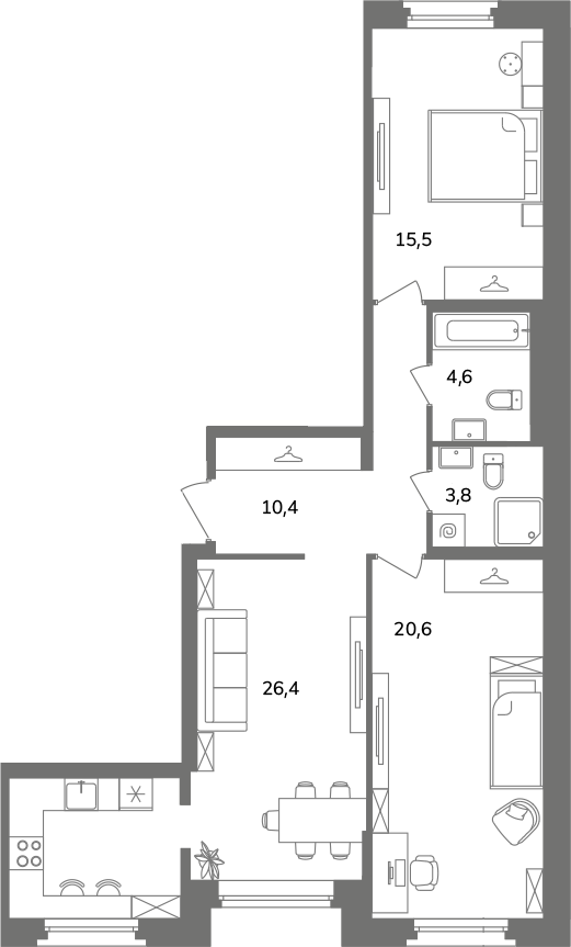 3 ккв (Евро) 81,3 м²