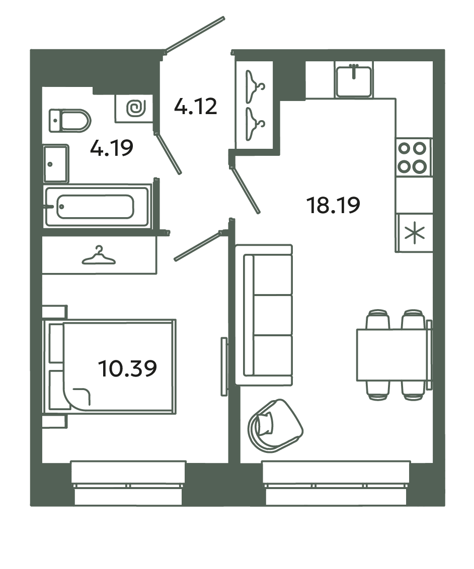 2 ккв (Евро) 36,9 м²