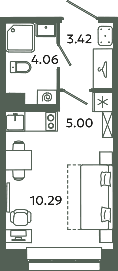 Студия 22,8 м²