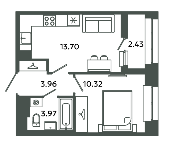 1 ккв 33,2 м²