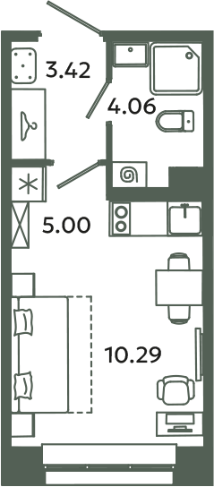Студия 22,8 м²