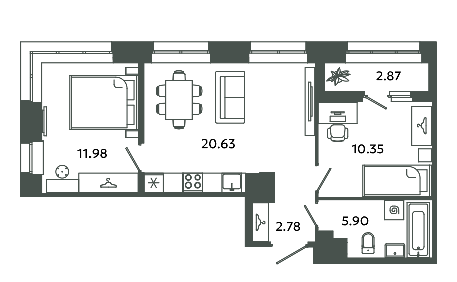 3 ккв (Евро) 53,1 м²