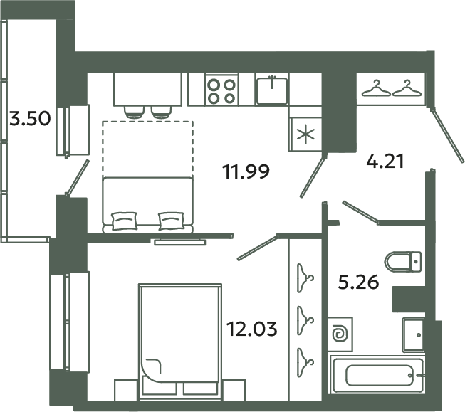 1 ккв 35,2 м²