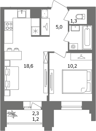 2 ккв (Евро) 39,1 м²