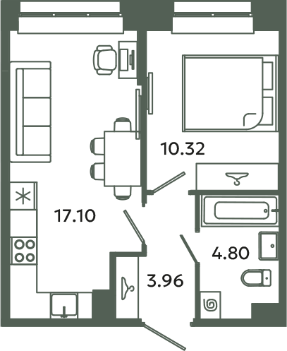 2 ккв (Евро) 36,2 м²