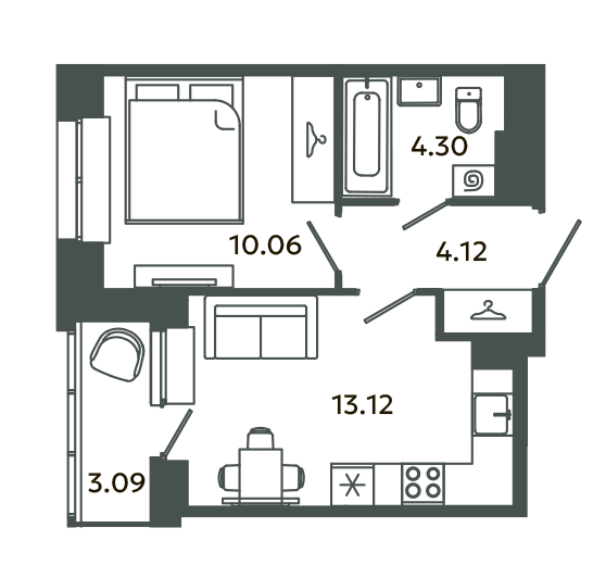 1 ккв 33,1 м²