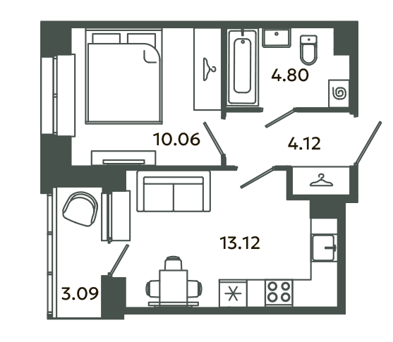 1 ккв 33,6 м²