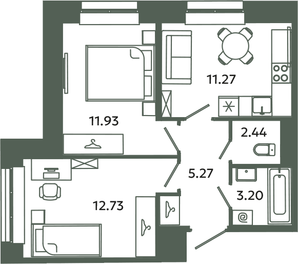2 ккв 46,8 м²