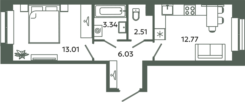 1 ккв 37,7 м²