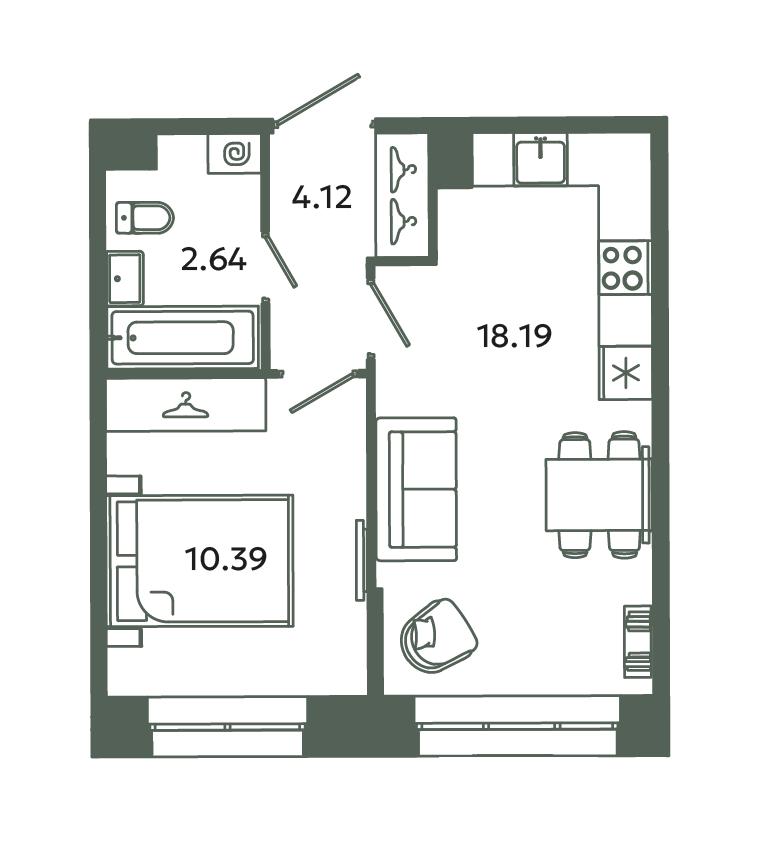 2 ккв (Евро) 37,4 м²