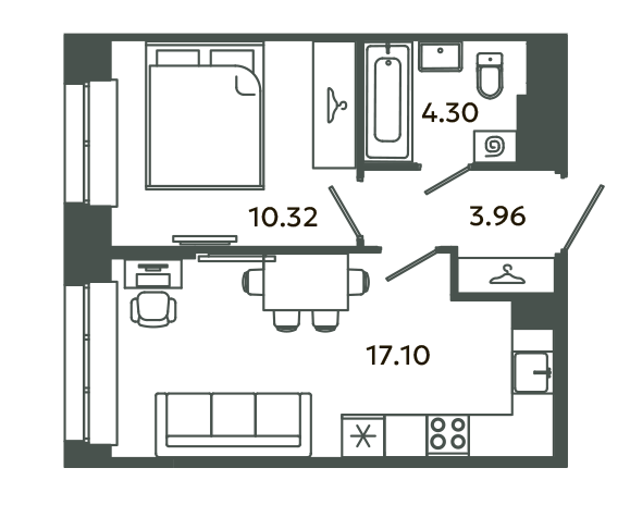 2 ккв (Евро) 35,7 м²