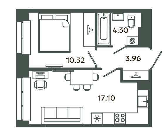 2 ккв (Евро) 35,7 м²