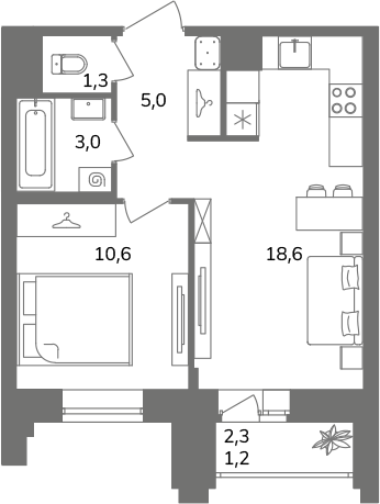 2 ккв (Евро) 39,7 м²