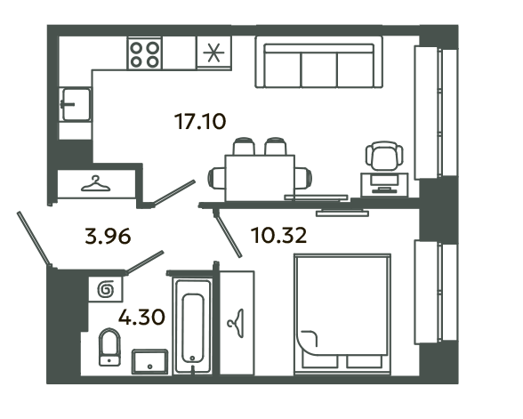 2 ккв (Евро) 35,7 м²