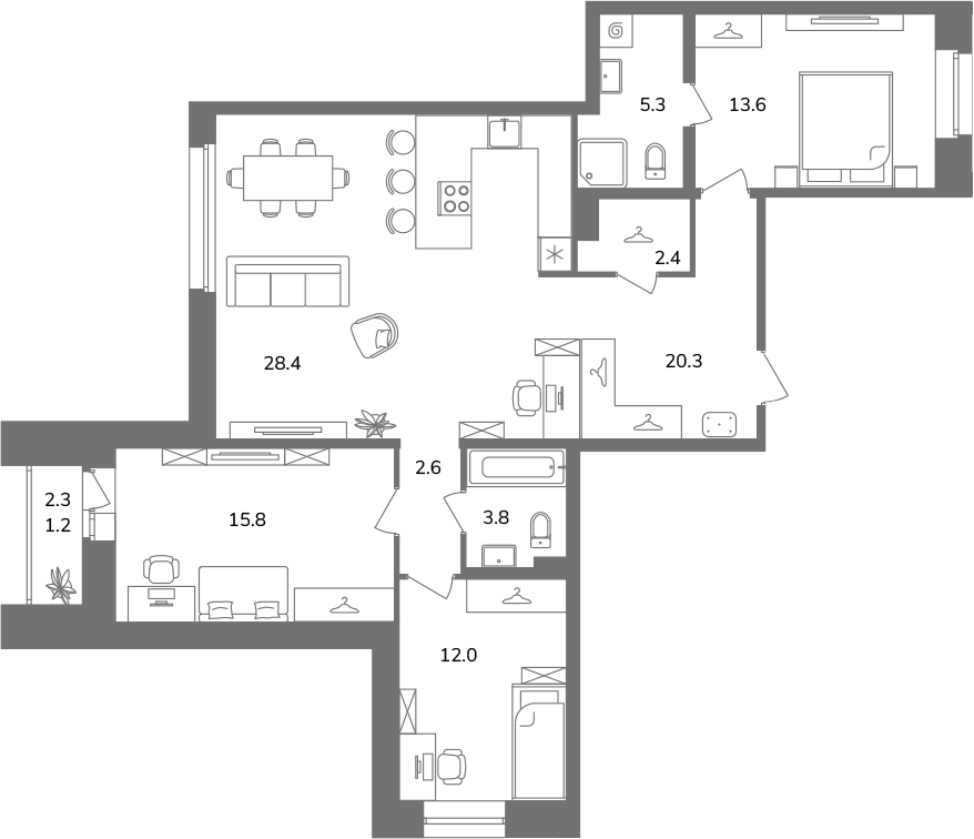4 ккв (Евро) 105,4 м²