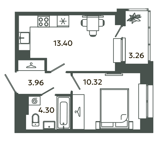 1 ккв 33,6 м²