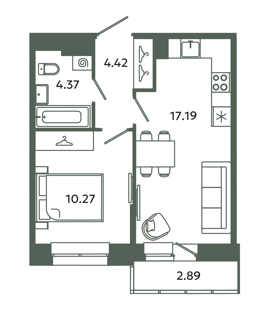 2 ккв (Евро) 37,1 м²