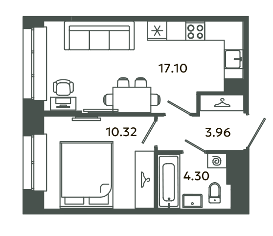 2 ккв (Евро) 35,7 м²