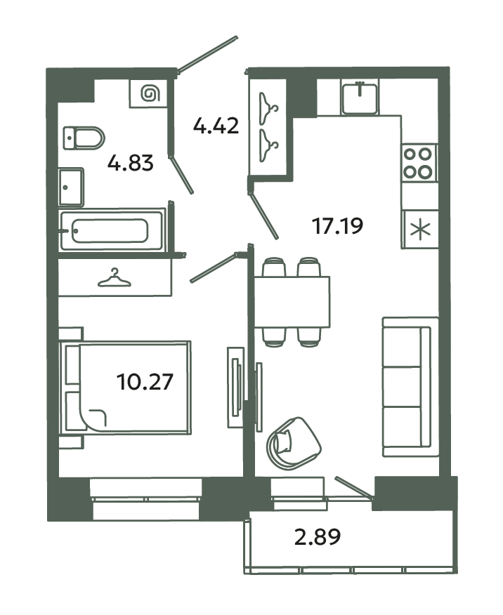 2 ккв (Евро) 37,6 м²