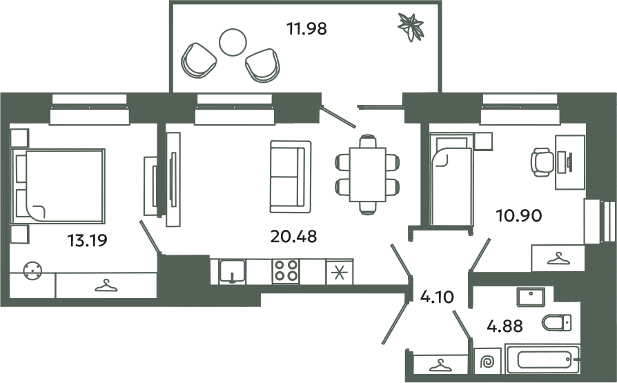 3 ккв (Евро) 57,1 м²