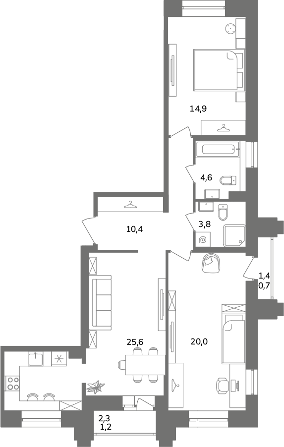 3 ккв (Евро) 81,2 м²