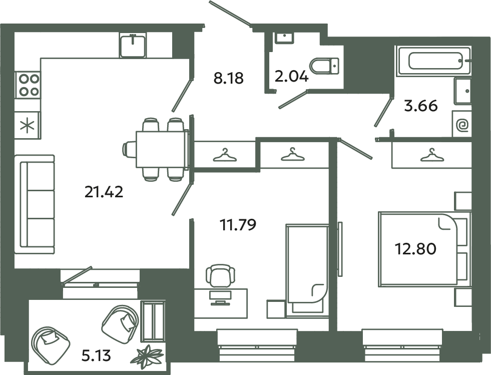 3 ккв (Евро) 61,4 м²