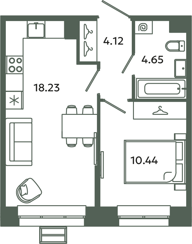 2 ккв (Евро) 37,4 м²