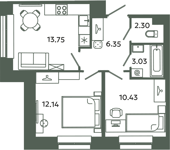 2 ккв 48 м²