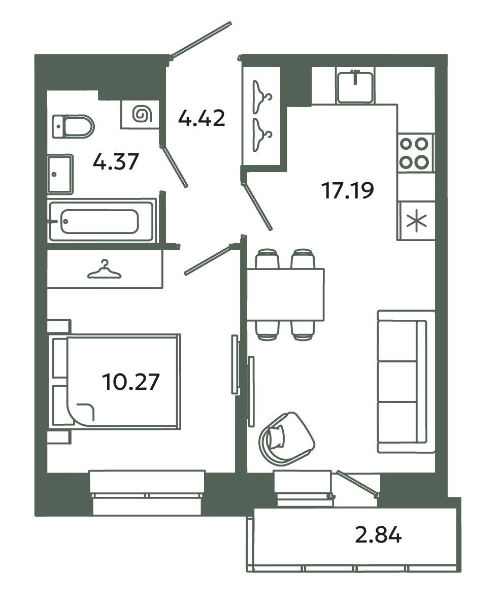 2 ккв (Евро) 37,1 м²