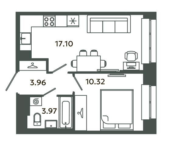 2 ккв (Евро) 35,4 м²