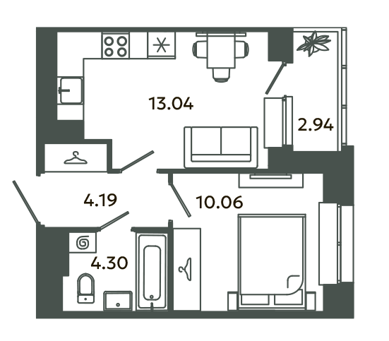 1 ккв 33,1 м²