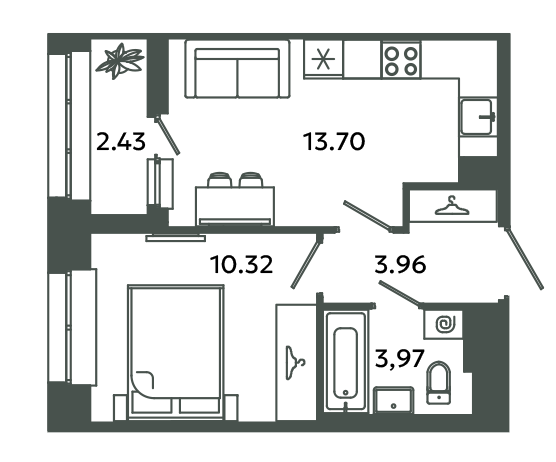 1 ккв 33,2 м²